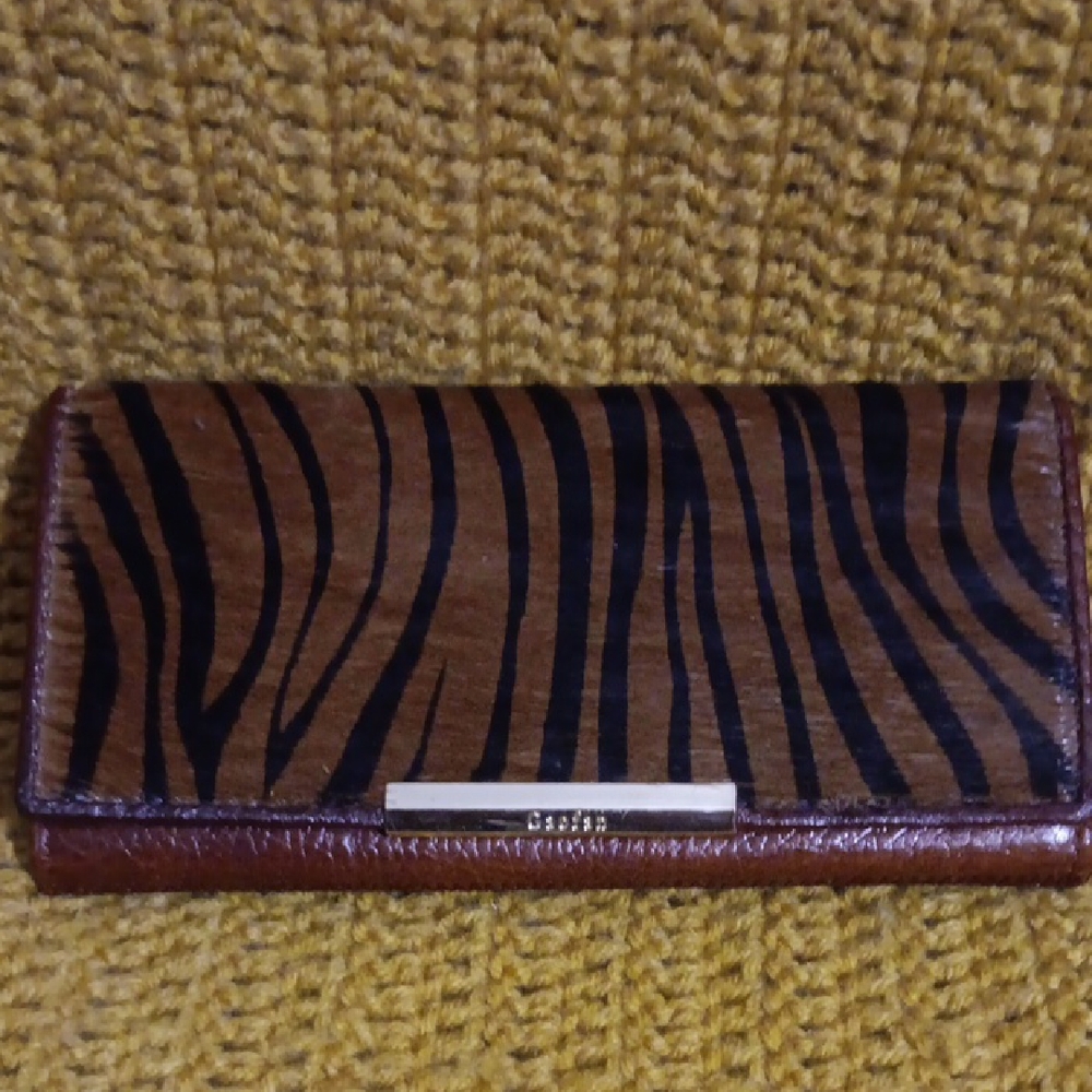Animal Print Wallet with Brown and Black Stripes